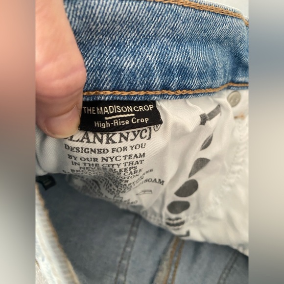 BLANK NYC Madison Crop High-Rise Straight In Too Deep Star Jeans 27 EUC - Picture 8 of 11